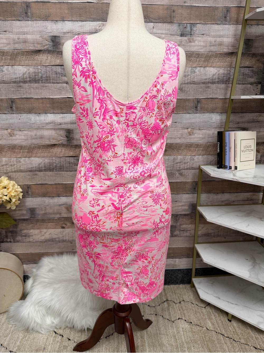 Lilly Pulitzer Pink Tee Tank Dress Large - Picture 3 of 5